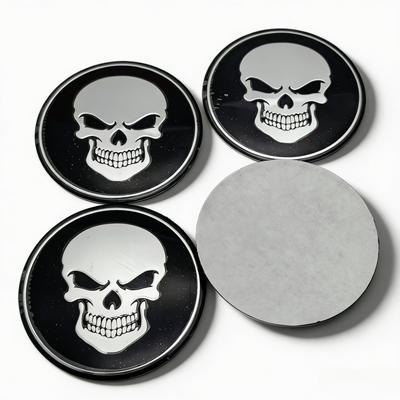 4 stuks 45MM 56MM Schedel Logo Embleem Auto Stickers Accessoires voor Auto Wielnaafdopjes Naafdop Velg Wielnaafdopjes Stofkap Badge Vervangen