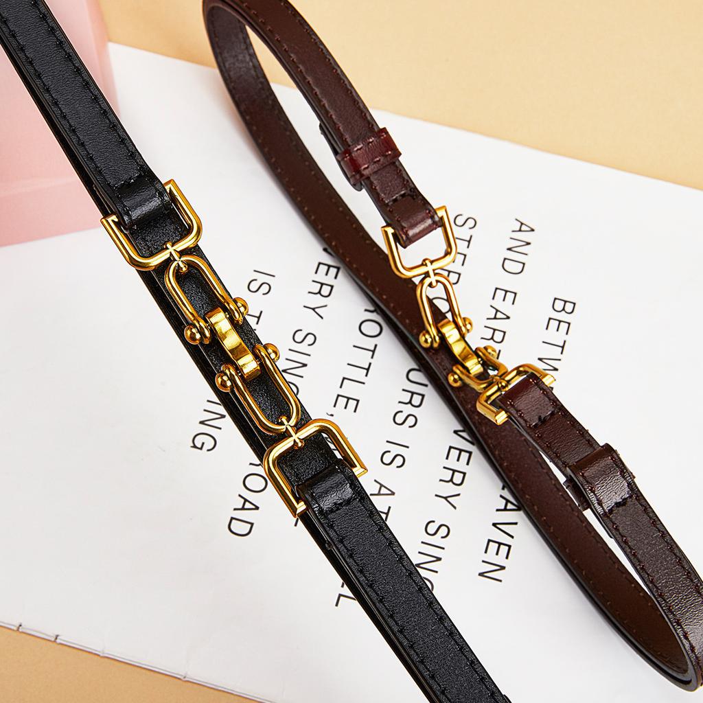 Ladies Adjustment Leather No Interlayer Thin Belt Dress Casual Dress Belt Simple Decorative Belt Women