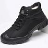 Winter men waterproof anti slip plush warm leather cotton casual shoes middle-aged elderly people comfort flat soled snow boots