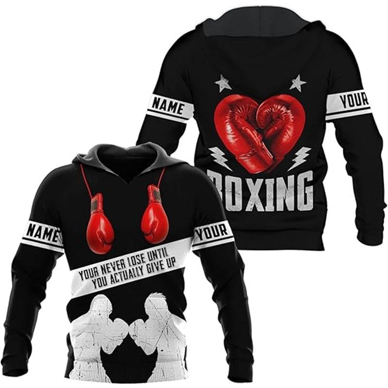 Muay Thai Graphic Hoodie Men Clothing 3D Boxing KO Print Sportwear New In Hoodies Women Harajuku Fashion Y2k Pullover Sweatshirt