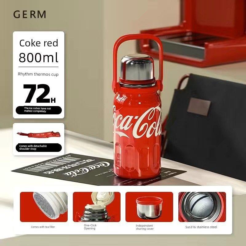 Ge Qi Germ Coca-Cola Large Capacity Vacuum Cup Infant Water Cup Girl 2023 New Stainless Steel Kettle