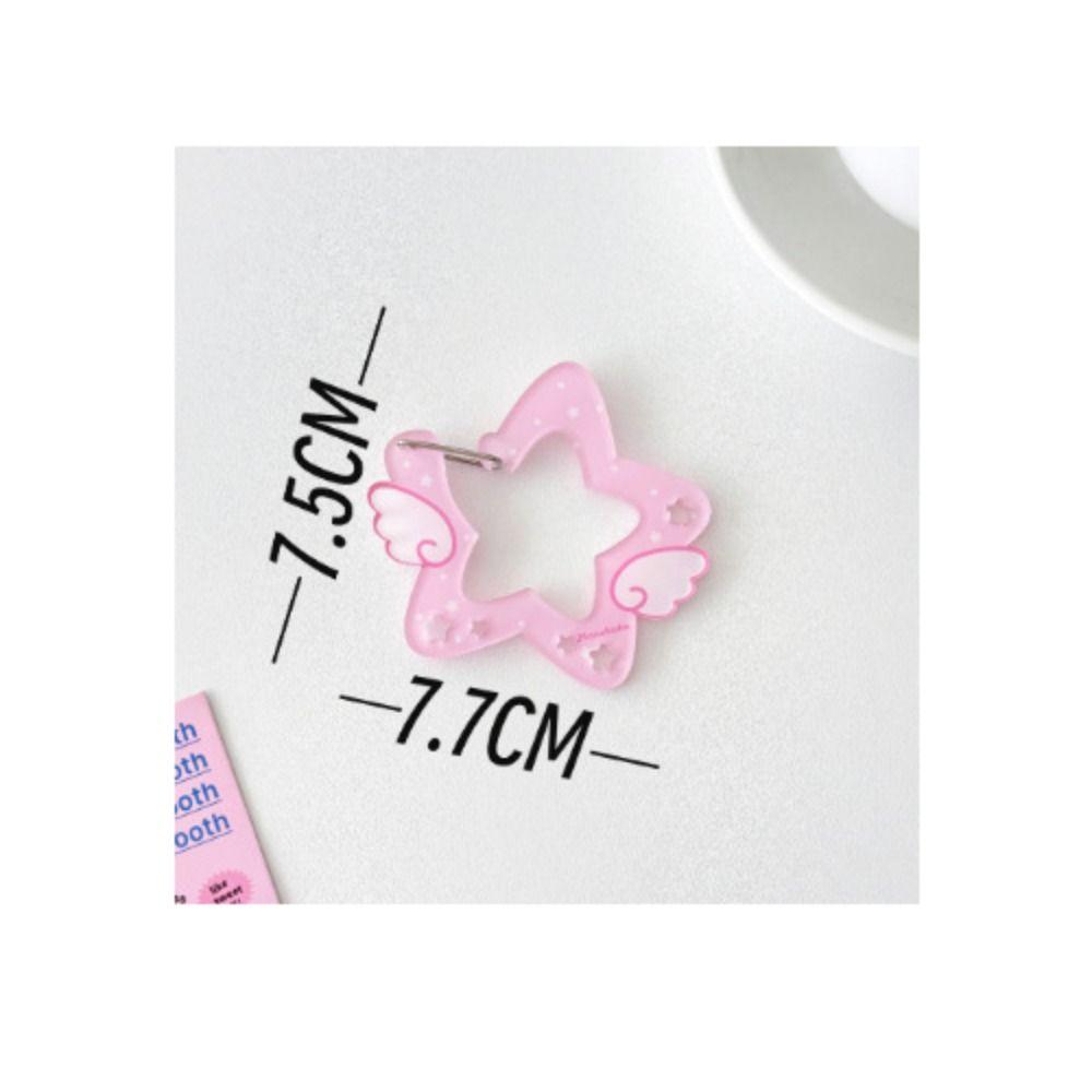 Acrylic Wings Stars Carabiner Portable Keyring Hook Card Holder Kawaii Backpack Pendant  Outdoor