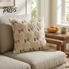 Quilted Embroidery Holiday Decor Fall Pumpkin Cushion Cover, 18x18 Inch Plush Throw Pillow Skin Friendly Fabric Cases Farmhouse Case for Sofa