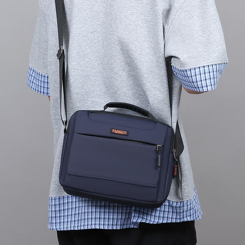 Professional Men's Crossbody Bag - Water-Resistant Oxford Messenger for Work (Large Capacity Oxford Sling with Secure Zippers)