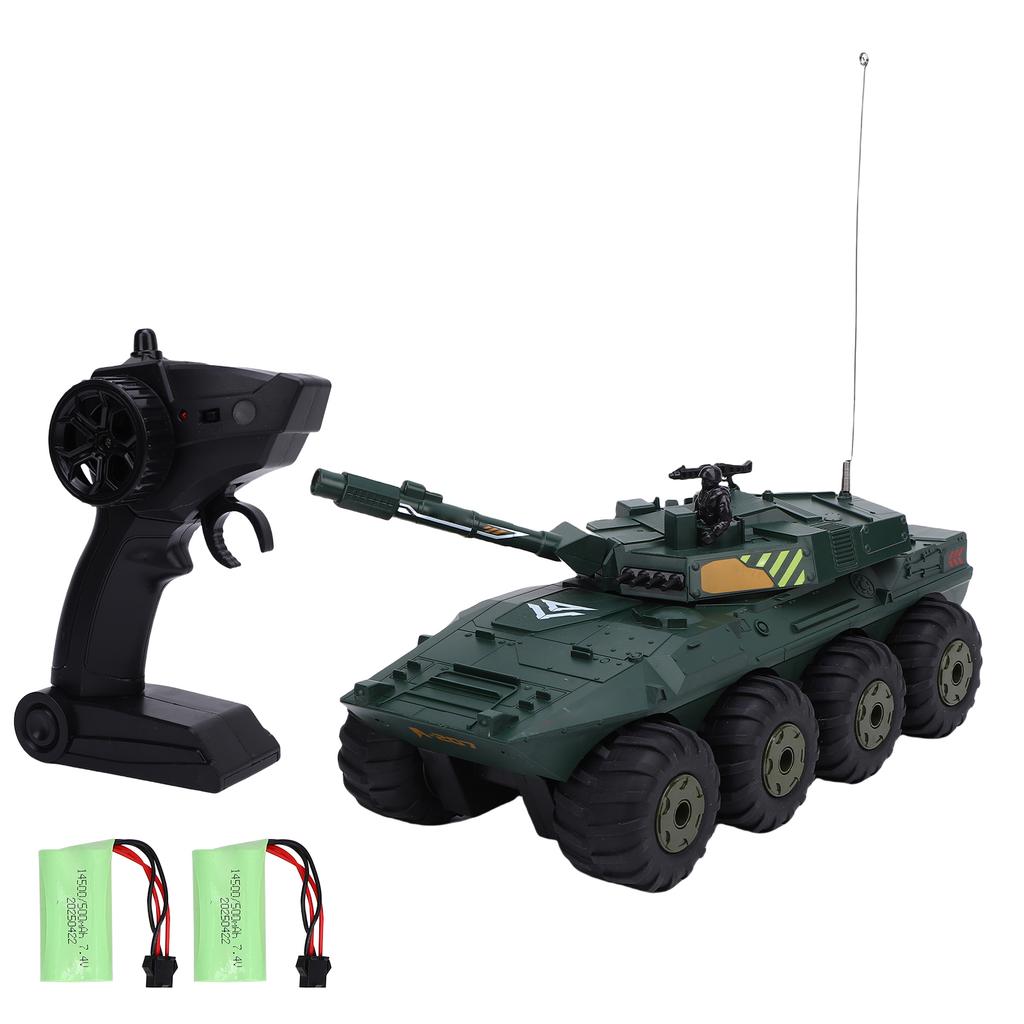 8WD RC Tank Toy, 1 32 Scale 2.4Ghz Amphibious All Terrain Remote Control Vehicle, 360 degrees  Rotating Crawler Car for