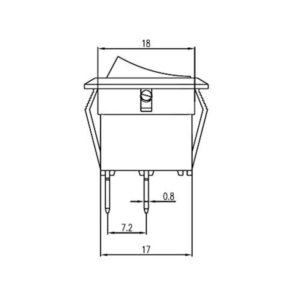 5 X Car Switch/Rocker Switch/On/Off/1-0/Dc 12V/24V Ac 10A/125V 6A/250V Spst/Snap-In Mounting Diameter 20 Mm Bore Lockable/Car Van Yacht Boat