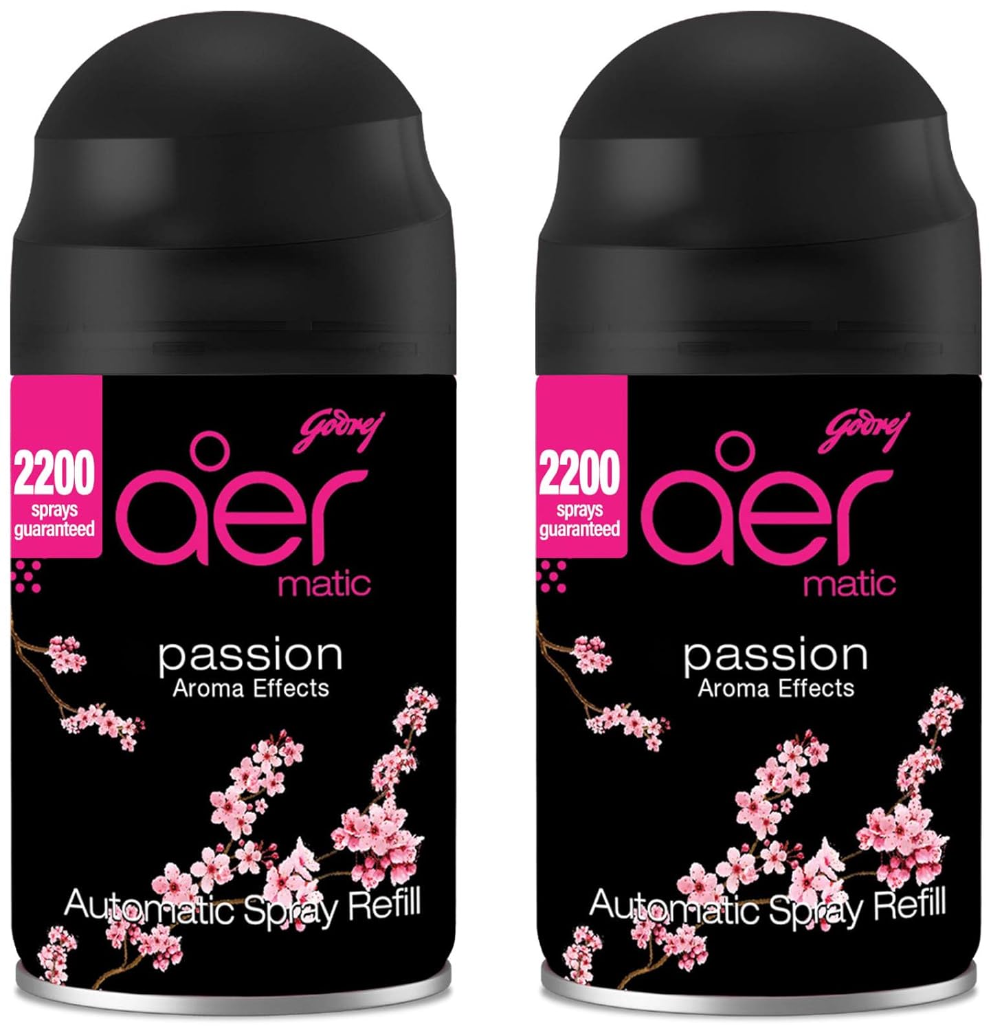 

Godrej Aer Matic Automatic Room Freshener Refill Passion 225ml Pack of 2 2200 Sprays Lasts 60 Days