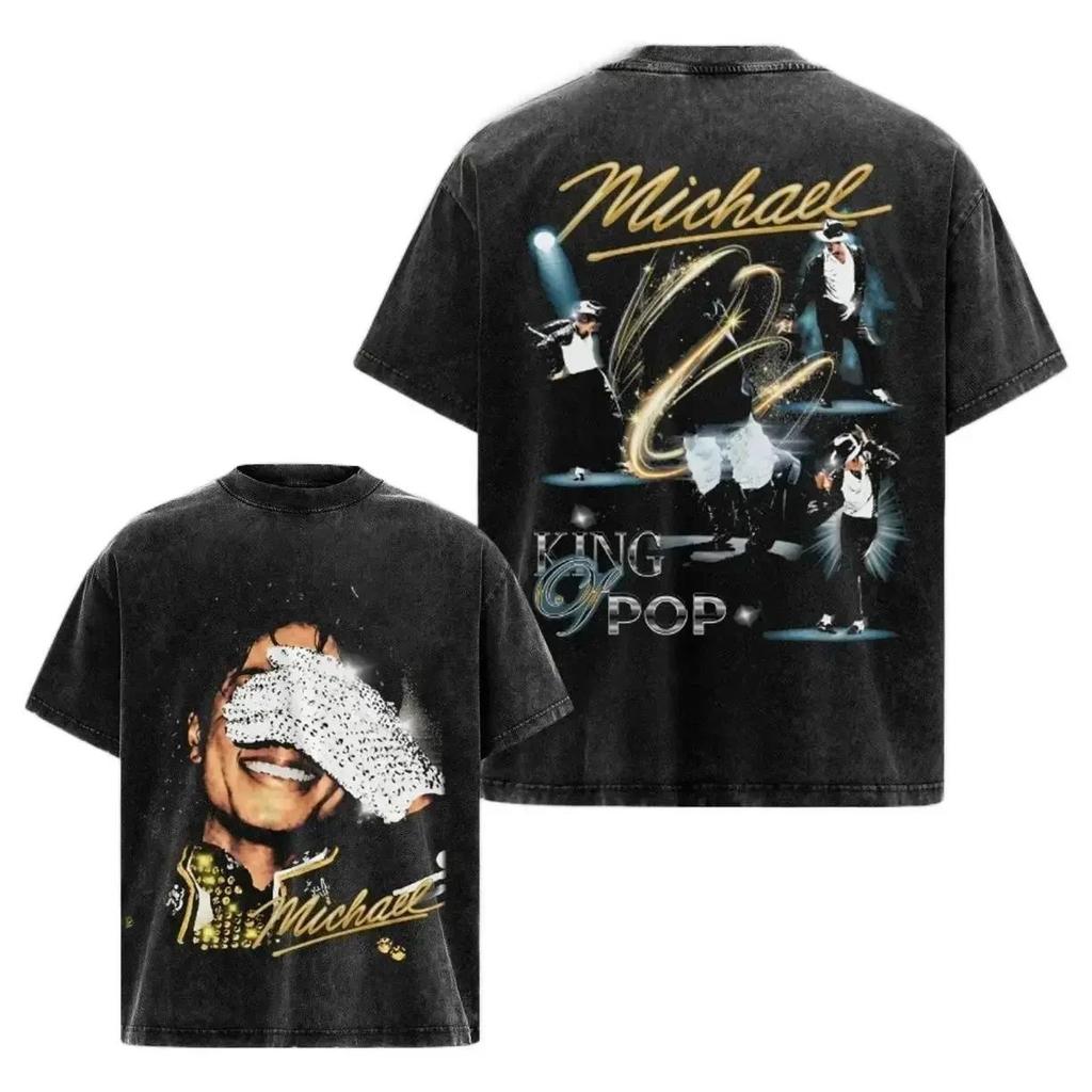 2026 New Movie Michael Jackson Graphic MJ Vintage Washed T Shirt Cotton Unisex Men‘s Women's T-Shirt Y2k Oversized Tee Fans Gift