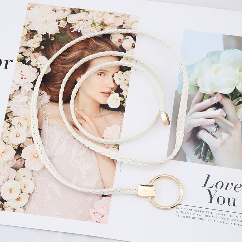 Weave Rope Waist Round Buckle Knotted Tassel Waist Chain Women Waist Gift Belt