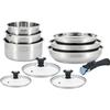 Cookware Set - Induction - - AM0006 - 18/10 Stainless Steel - 10 Pieces - Removable Handle