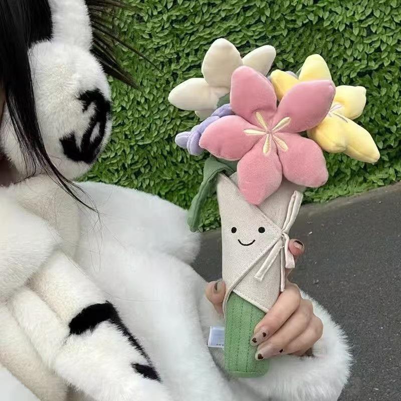 JC Handheld Plush Flower Doll Bouquet for Proposals, Confessions, Weddings, and Parties