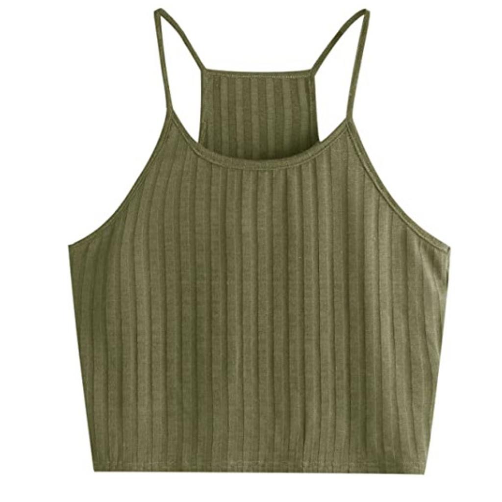 Women Sexy Color Suspender Bottoming Shirt Casual Suspender Shirt