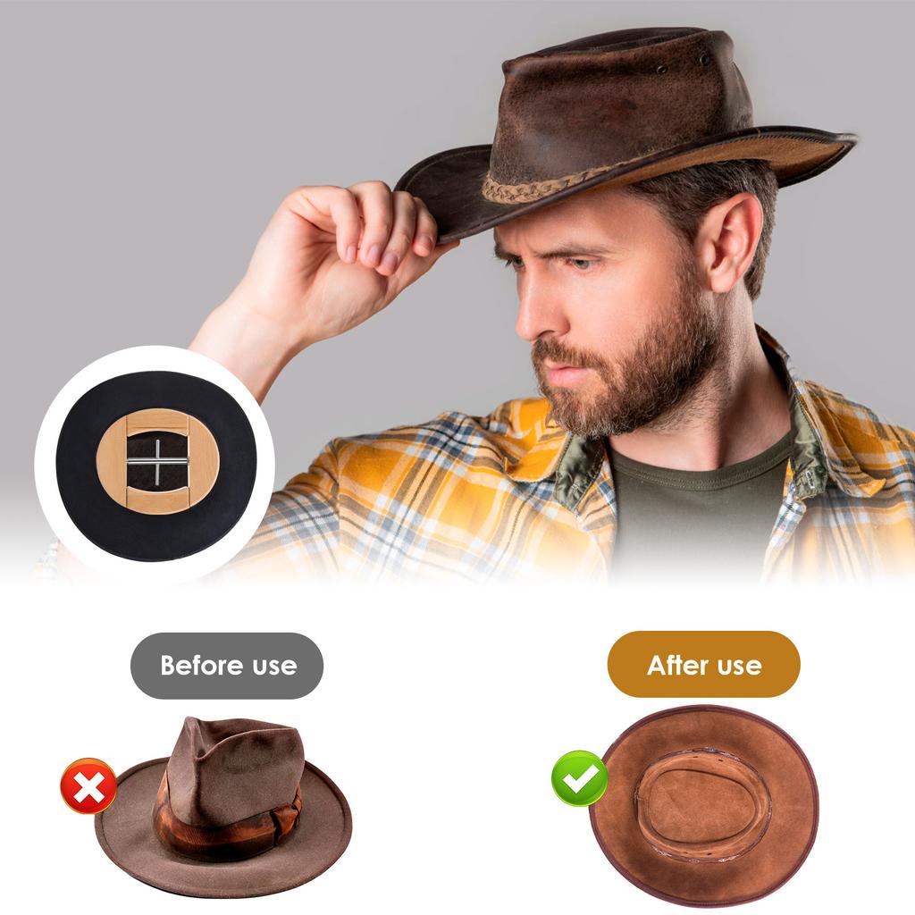 Wooden Hat Stretcher 4Way Adjustable Hat Stretcher Cap Shape Maintainer Premium Fedora Hats Rack for Storage Cowboy Baseball Cap