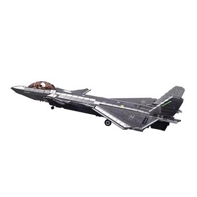 1007PCS Air Force J-20 Heavy Stealth Fighter Model Bricks 1/44 Scale Aircraft Military Building Blocks MOC Educational Toys