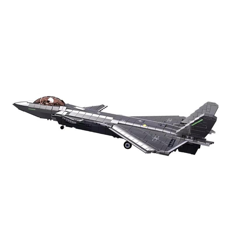 1007 Pièces Haute Norme Force Supérieure dans les Airs J-20 Grande Taille Capacité de Discrétion Élevée Haute Norme Avion de Combat Kit d'Assemblage Construction
