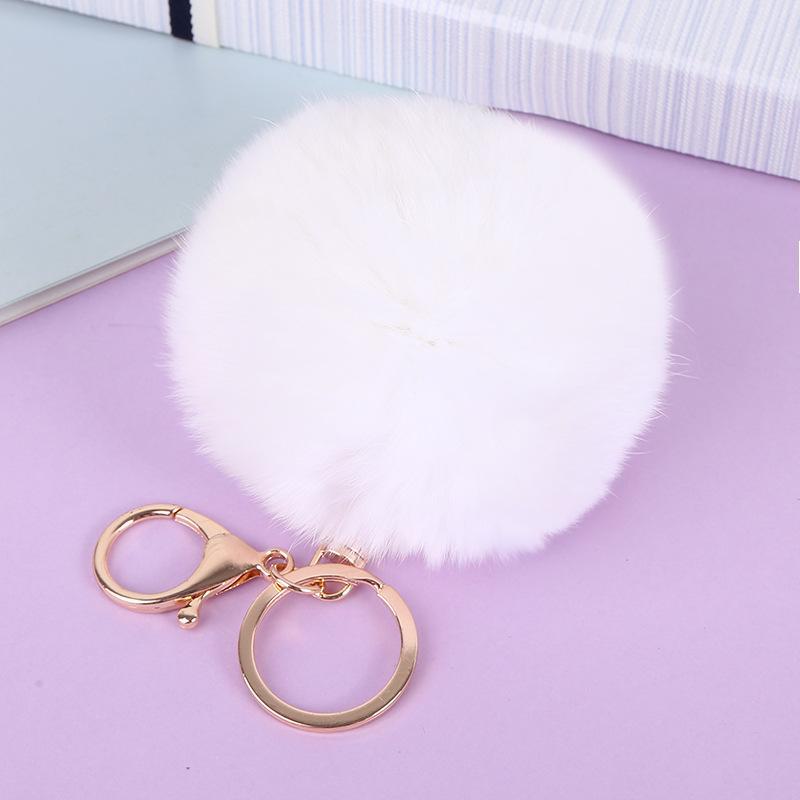 Creative Imitation Rex Rabbit Fur Ball Keychain - Plush Bag and Car Pendant Gift