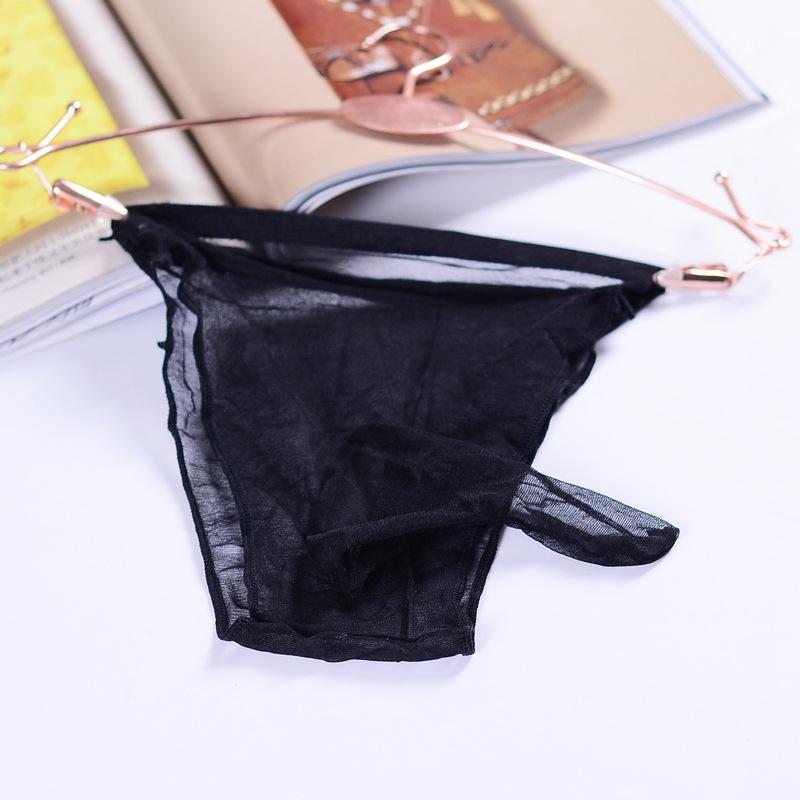 Qinghe Pánské sexy spodní prádlo Letní punčochy Slipy Pánský ultratenký chladivý sexy Jj set S nízkým pasem Průhledné šortky