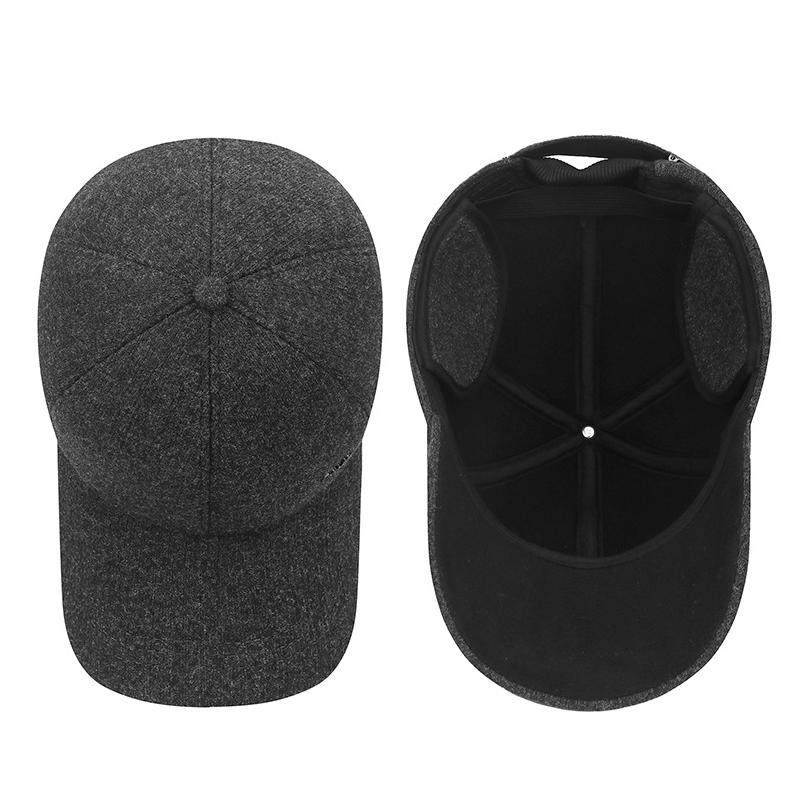 Middle-Aged Cap Men Winter Ear Protection Cap Thick Windproof Cold Baseball Cap Cotton Cap