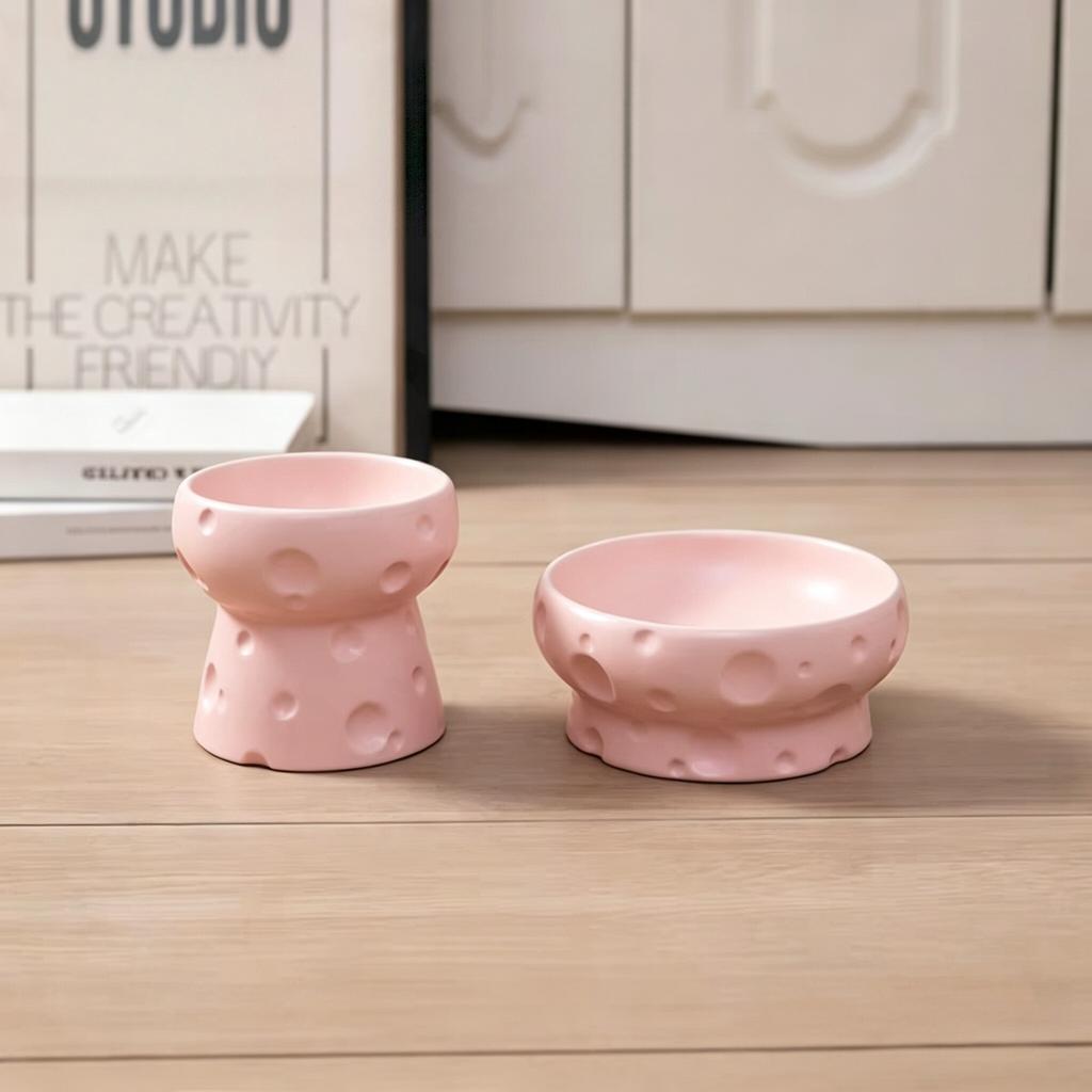 Pet Ceramic Bowl - Nordic High-Legged Ceramic Cat Food Bowl - Snack Tray - Specifically Designed for Kittens and Puppies