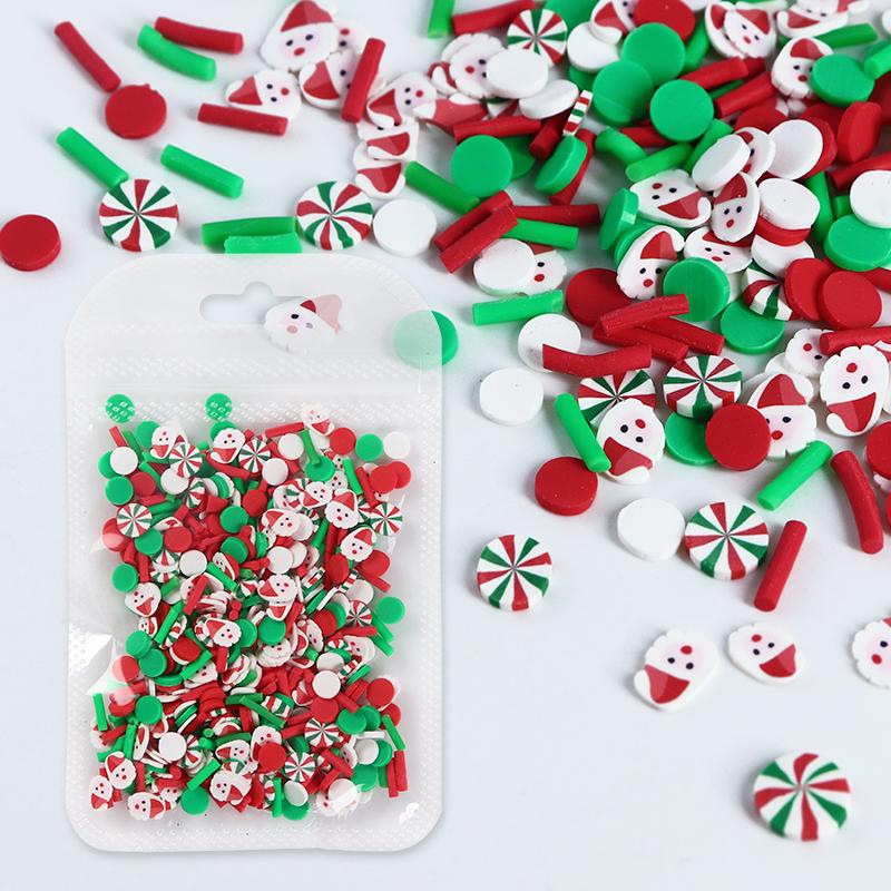 

10 г микс рождественские украшения для ногтей подвески снежинка полимерная мягкая глина слайс маникюр хлопья принадлежности для ногтей кавайные аксессуары