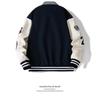 Letter Patch Baseball Jacket Casual Loose Varsity Coat