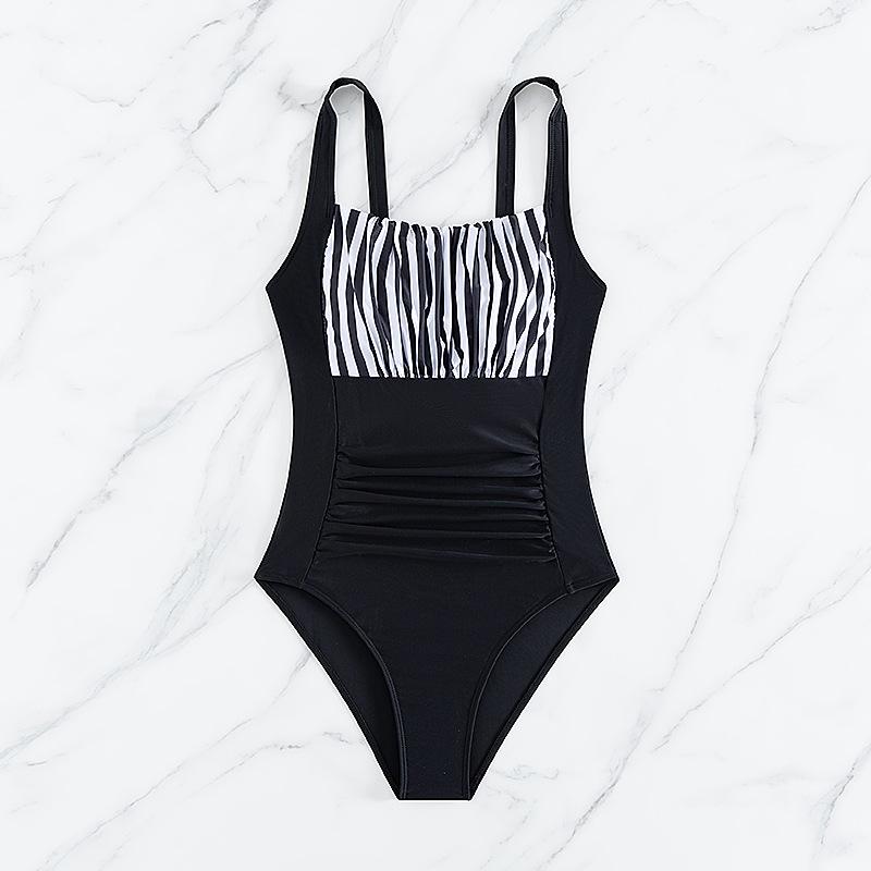 Einfarbiger einteiliger Bikini-Badeanzug