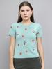 Women Regular Fit Sea Green Top