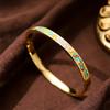 Hot-selling Titanium Steel Enamel Painted Bracelet K Vacuum Electroplating Women's Retro Personalized Oil Drip Titanium Steel Bracelet