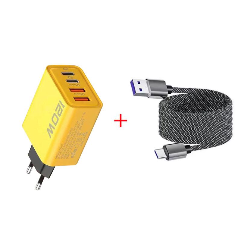 Încărcător Telefon Dublu USB 4 Porturi Încărcare Rapidă QC3.0 Adaptor Încărcător Tip C Încărcare Rapidă PD Dublă 120W Încărcător Telefon Mobil pentru Smart Phone