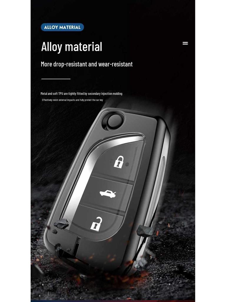 Toyota Sienna 5-Button Key Fob Metal Protective Case for Men