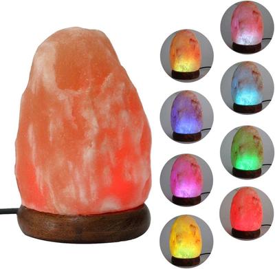 Himalájská solná lampa Noční světlo Vysoce účinná ručně vyřezávaná USB dřevěná základna Himalájská kamenná solná lampa Čistička vzduchu Noční světlo