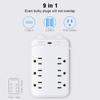 Powerful 9-in-1 Surge Protector with 6 Outlets Ideal for Home Office USB & USB-C Charging