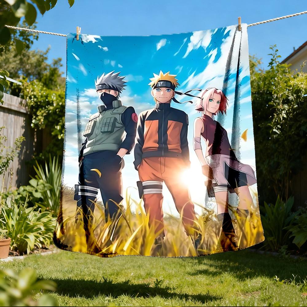 1pc Naruto, Sakura, Kakashi Outdoor Flannel Blanket, Cozy & Warm Soft Te Playful Design, Napping Camping,