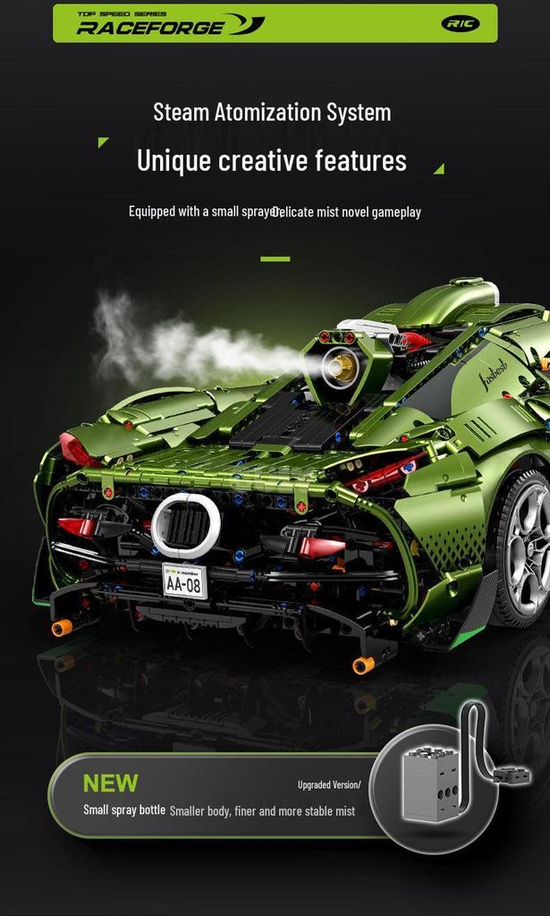 Gu Li 10628 Mamba Green Koenigsegg Sports Car Building Blocks Compatible with Lego