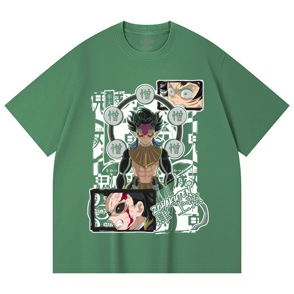 230 Gsm 100% Cotton Demon Slayer V106 Zohakuten Print Unisex Heavy Cotton T Shirt