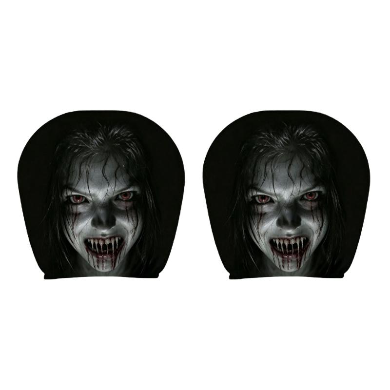 Prank Face Car Headrest Covers Unique Decors For Spooky Themed Interior Decors And Comfortable Neck Support