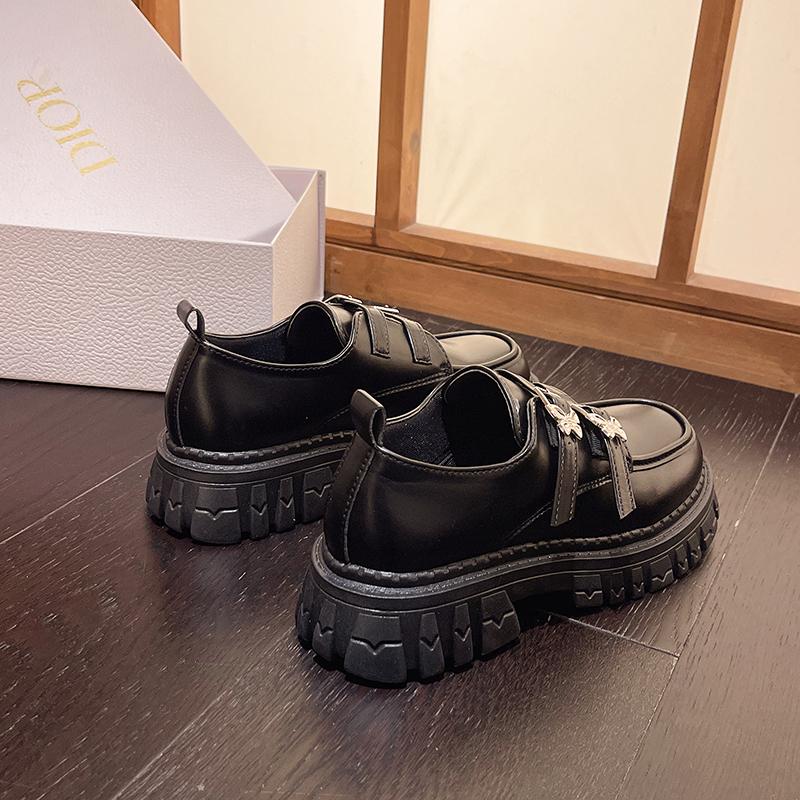 Mode Rimocy Doppelschmetterlingsschnalle Klobige Plateau-Schuhe für Damen 2024 Lackleder Gothic Loafer Damen Mode Mary Jane Schuhe