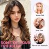 Gradient Brown Fashion Bangs Natural Curly Medium-Length Wig