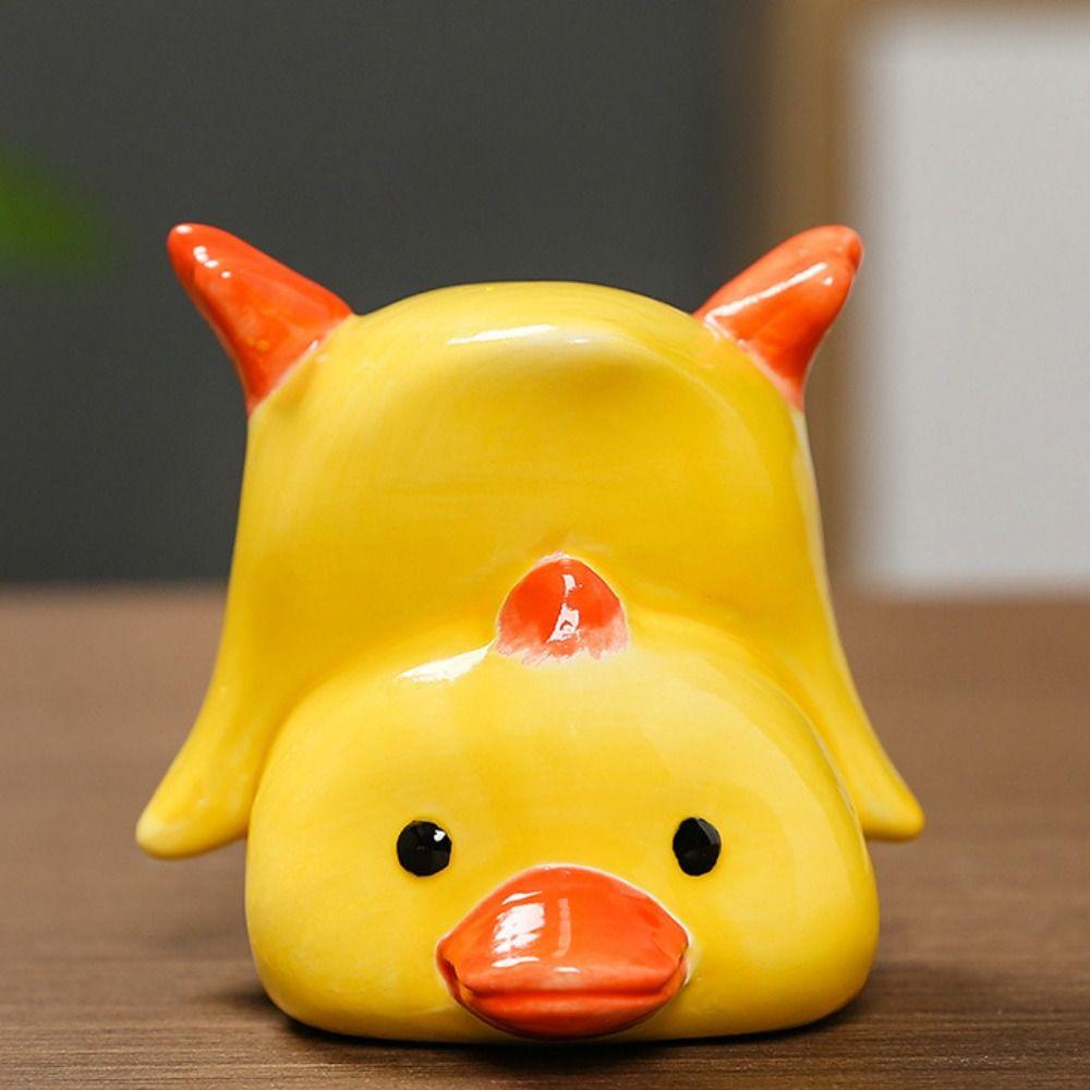 Ceramic Duck Miniature Figurine Statue Pet Duck Landscape Decoration Kids Birthday Gift