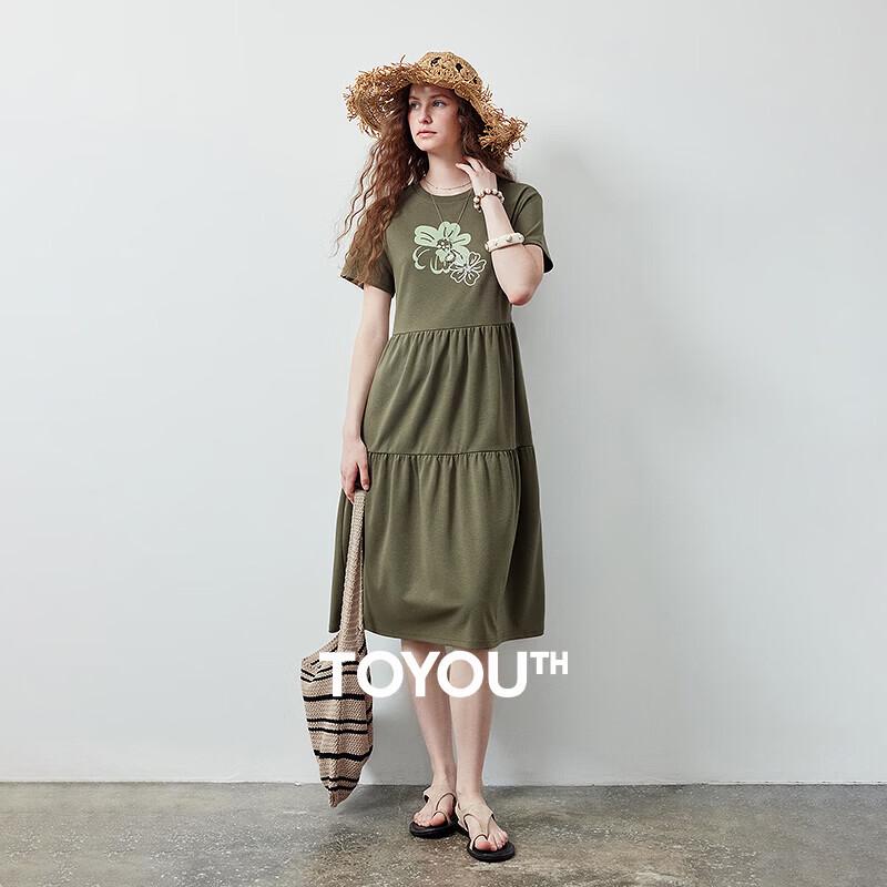 

Chuyu Floral Print A-Line T-Shirt Dress L