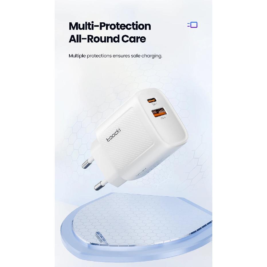 Toocki GaN USB C Charger for Travel 30W Portable USB Fast Charging Quick Charge Type C Charger for iPhone Xiaomi POCO UK/KR Plug
