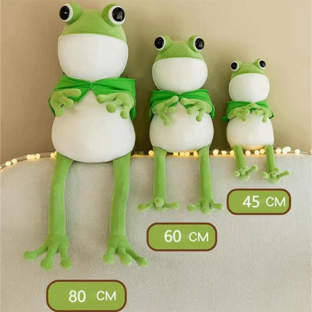 Soft Frog Plush Toy With Cloak Long Legged Frog Plush Doll Green Frog Doll  Home Decoration