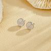 New Fashion Shiny Zirconia Inlaid Rose-shaped Stud Earrings Women's Trend Luxury Copper Earrings Birthday Party Jewellery Gifts