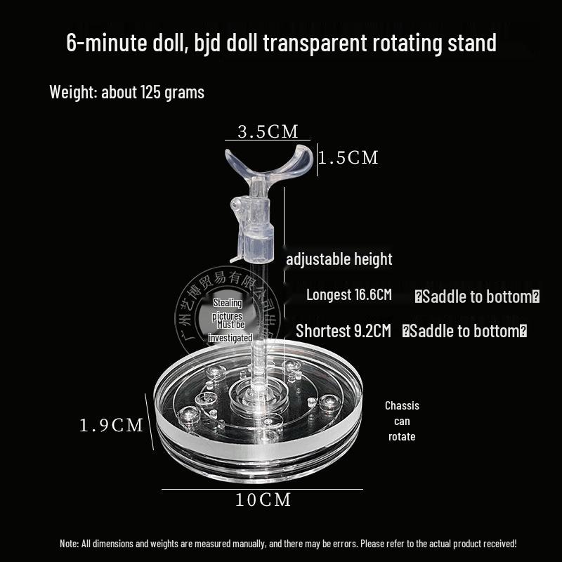 Adjustable Stainless Steel Doll Stand for 30cm to 60cm BJD Dolls with Multiple Support Points