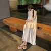 Chinese National Style Sleeveless Dress Retro Summer Long Dress New Temperament Thin Off the Shoulders Loose