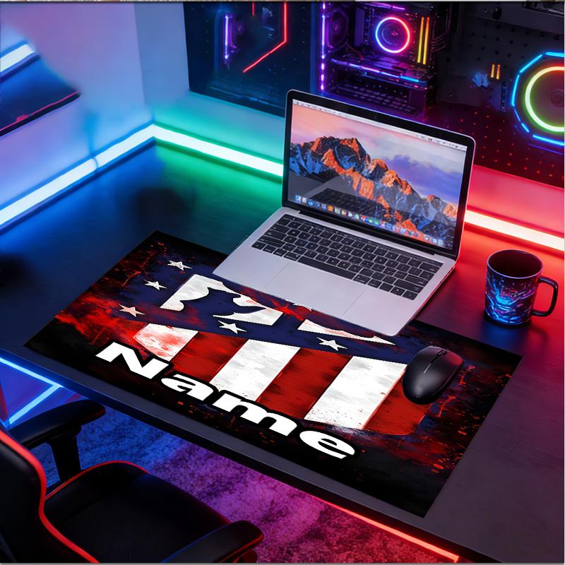 Custom Name Personalized football team Pattern Mousepad, Laptop PC Desk Mat, Decorative Desk Mat for Home Keyboard Pad Gift