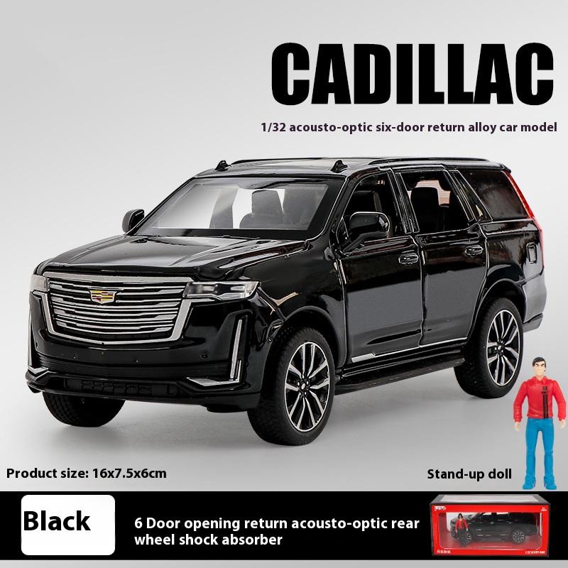 1/32 Scale Cadillac Escalade Off-road Vehicle Simulation Diecast Metal Alloy Model Car Sound Light Pull Back Collection Toy Gifts