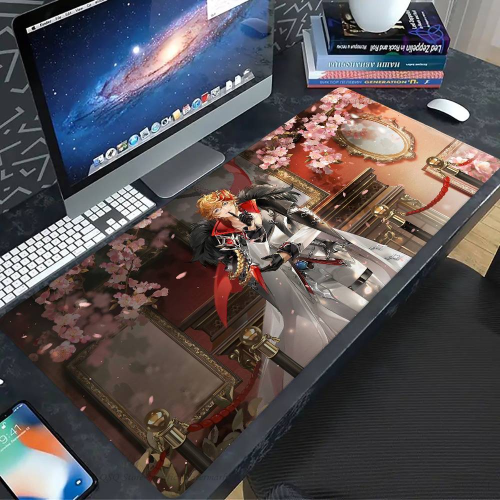 Tartaglia Anime G-genshin Impact Mousepad Non-slip Suitable For Office Computers Laptops E-sports Game Desk Mats XXL Keyboard