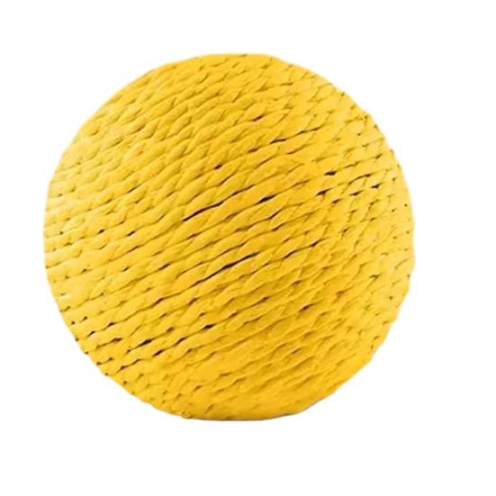 Jute Ball Cat Toy with Large Self-Entertainment Ball Squeaker Extra for Teething Biting Natural Sisal Toy