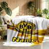 Personalizowany koc z nadrukiem Borussia Dortmund z imieniem, Dekoracja domu, Sypialnia, Sofa, Kemping, Kanapa, Prezenty na urodziny, Boże Narodzenie dla fanów